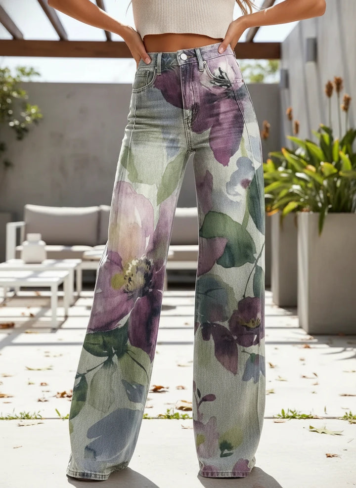 Maeva | Florale Damen-Wide-Leg Hose