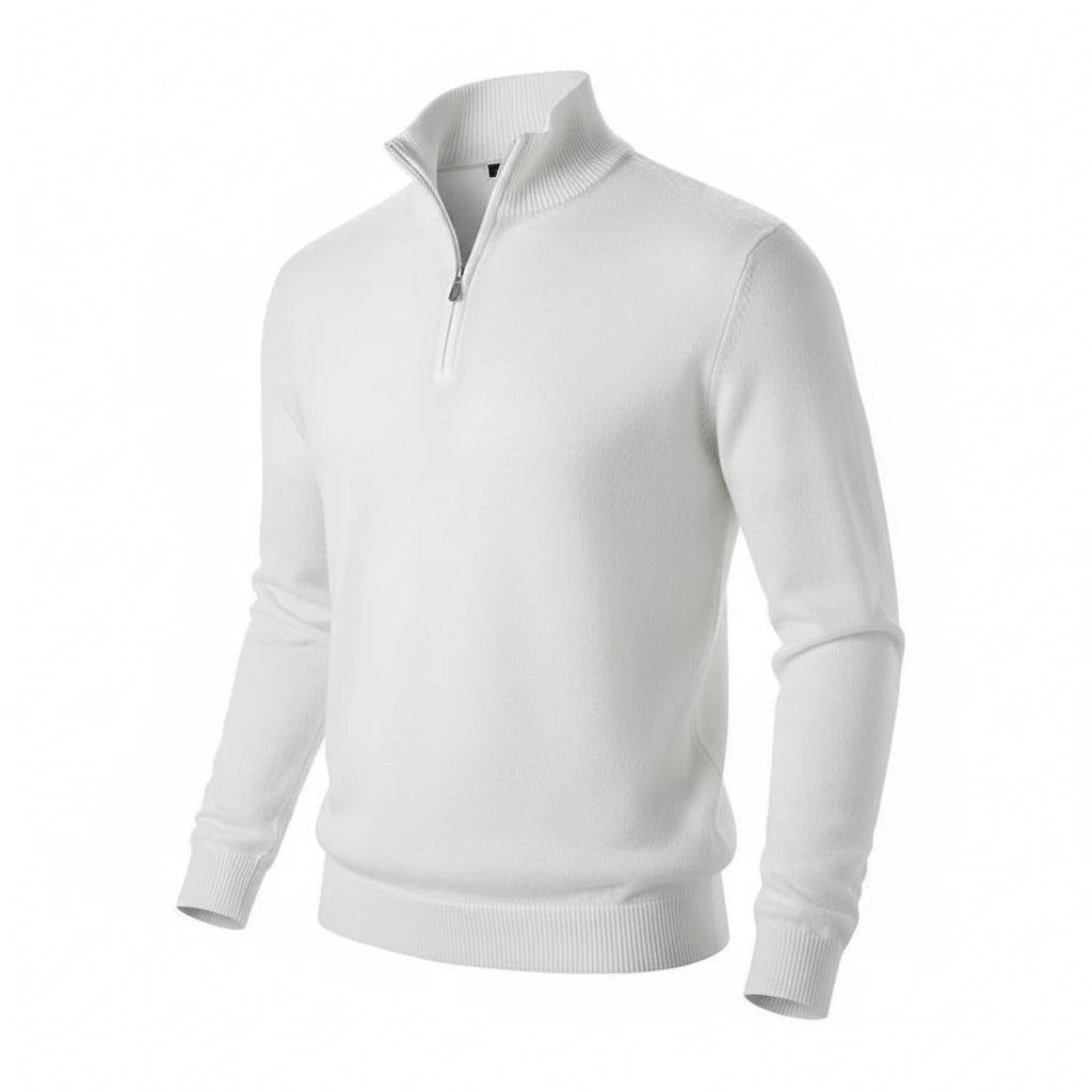 Lorenzo | Herrenpullover mit modernem Half-Zip-Look