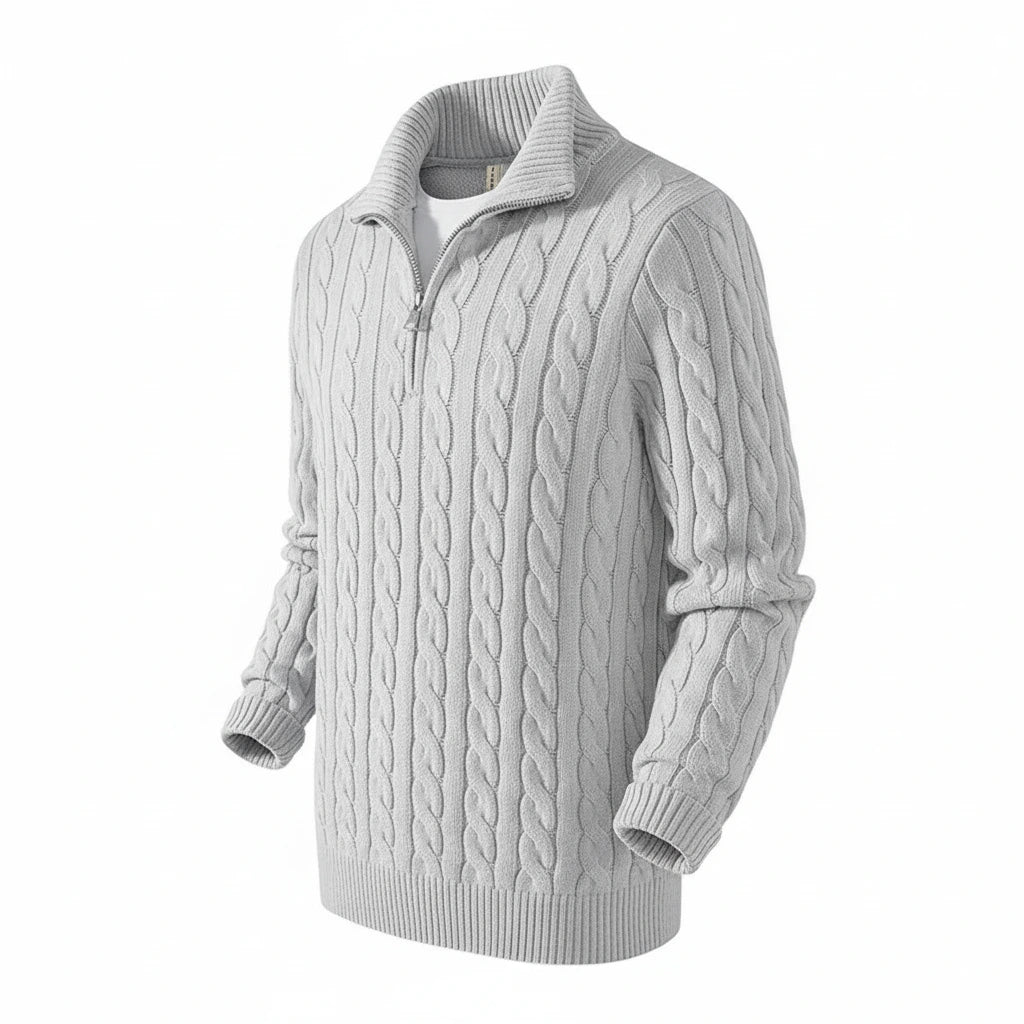 Darian | Herren-Strickpullover mit Halbreißverschluss