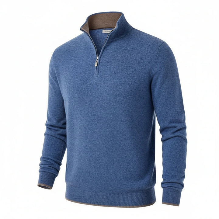 Lorenzo | Herrenpullover mit modernem Half-Zip-Look