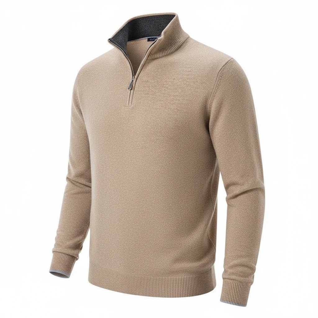 Lorenzo | Herrenpullover mit modernem Half-Zip-Look
