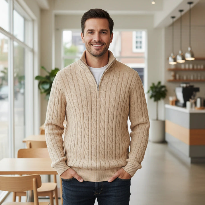 Darian | Herren-Strickpullover mit Halbreißverschluss