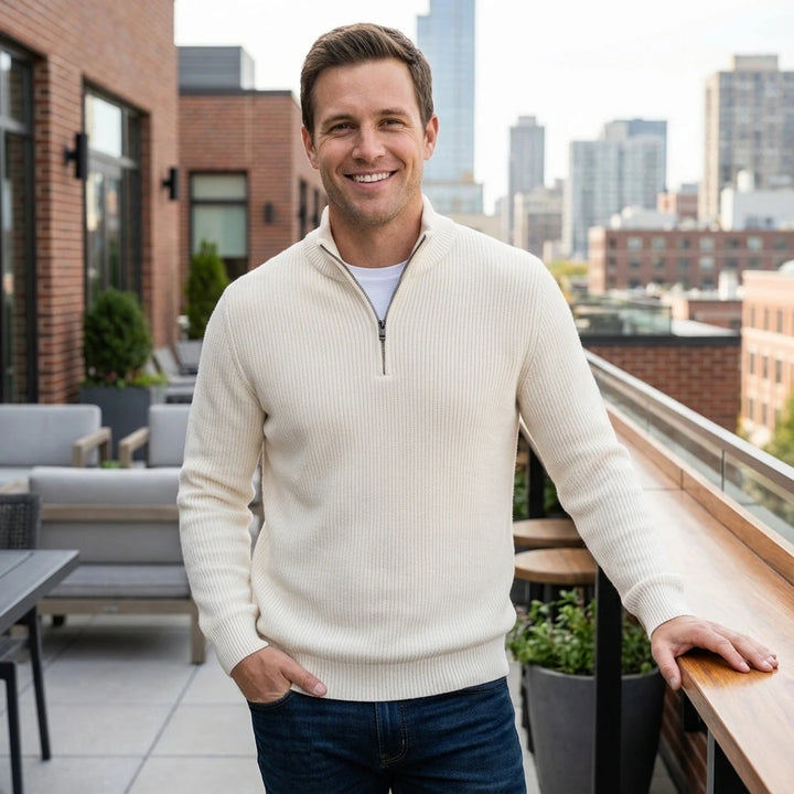 Liam | Herren-Halbzip-Strickpullover