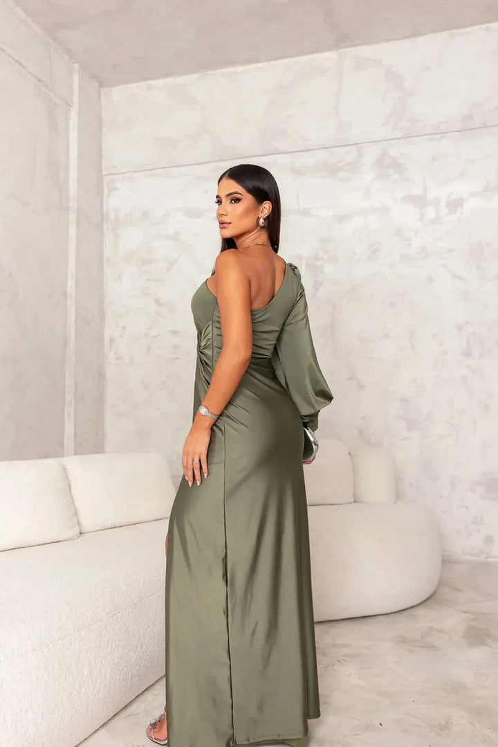 Solianne | One-Shoulder Satin Abendgown